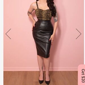 Bad Girl Pencil Skirt in Vegan Leather - Vixen by Micheline Pitt
